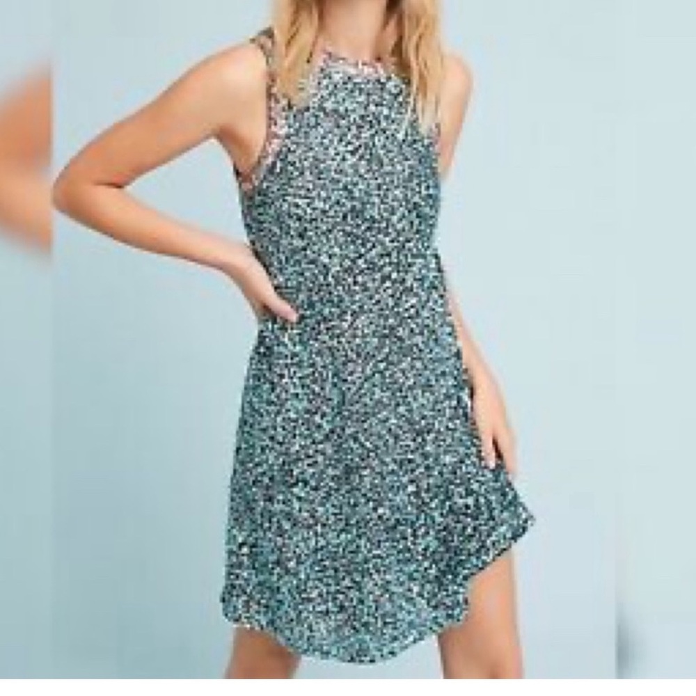 Anthropologie Varul Bahl Astronomy Black Sparkling Sleeveless Dress Size 2